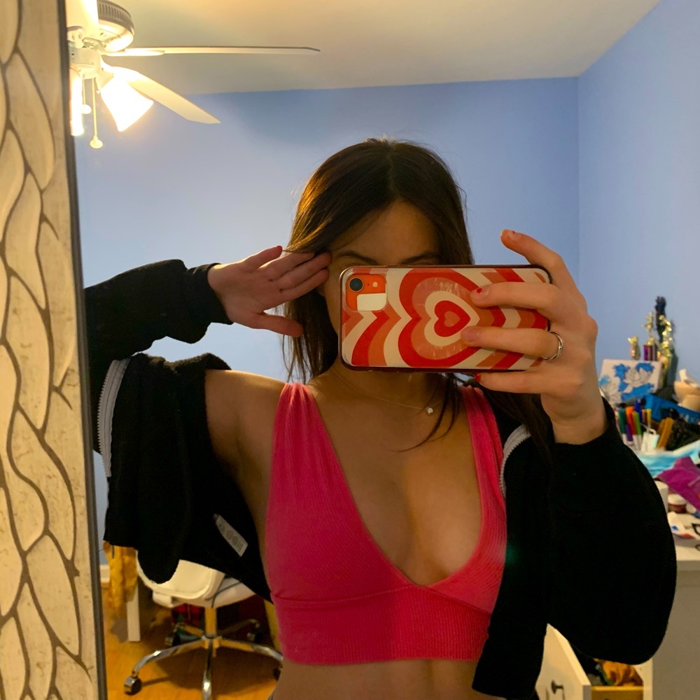 BRIGHT PINK HALTER TOP FROM GARAGE (S)